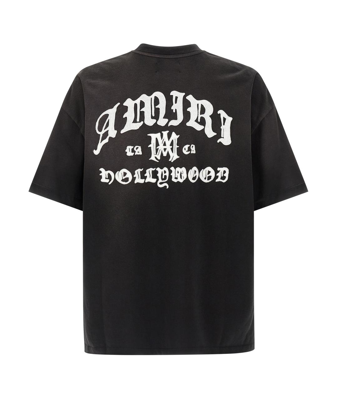 AMIRI Черная хлопковая футболка, фото 2