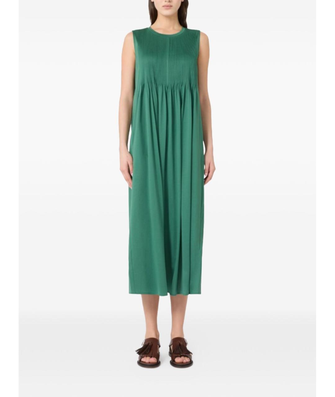 WEEKEND MAX MARA Зеленый хлопковый сарафан, фото 2