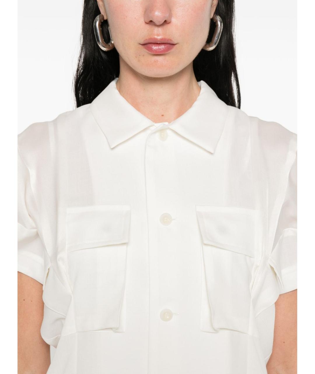 SACAI Белое шерстяное повседневное платье, фото 2