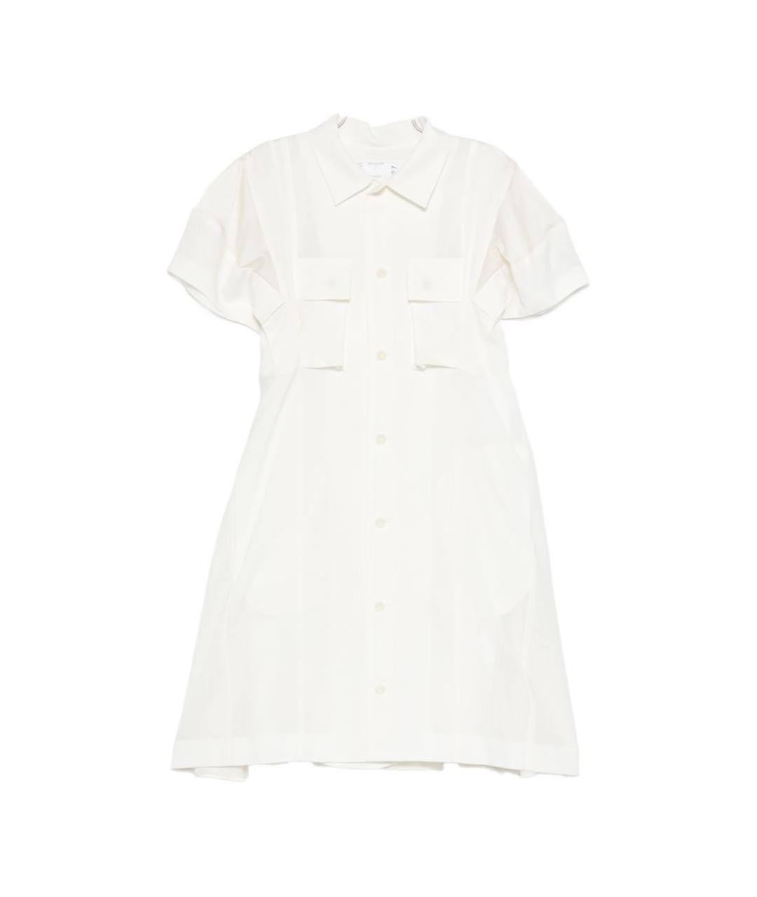 SACAI Белое шерстяное повседневное платье, фото 1