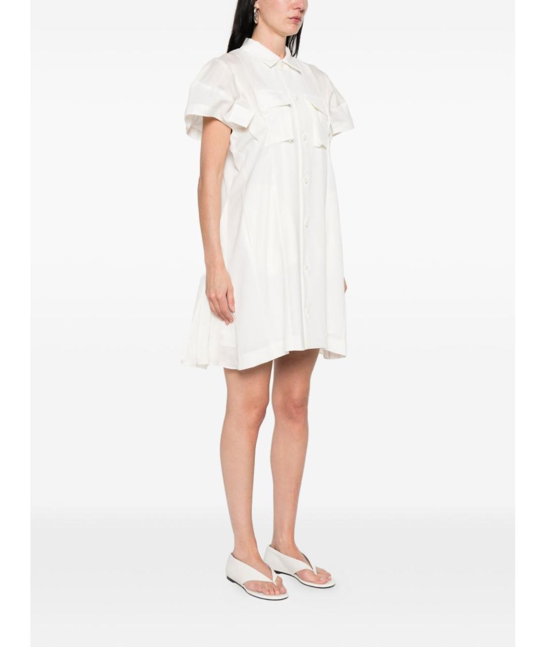 SACAI Белое шерстяное повседневное платье, фото 5