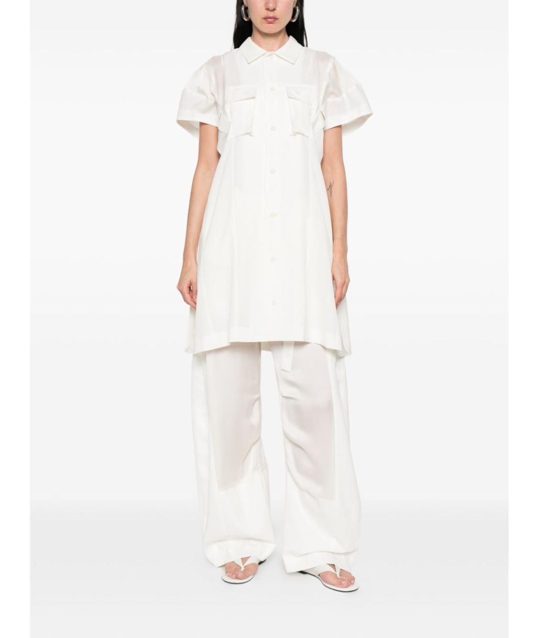 SACAI Белое шерстяное повседневное платье, фото 3