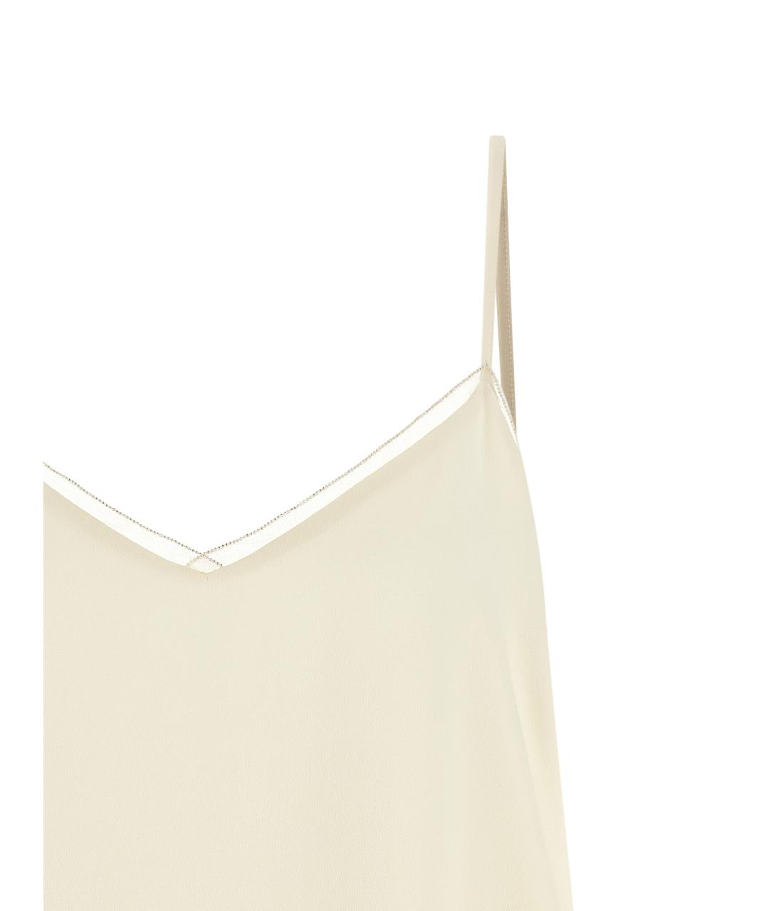 FABIANA FILIPPI Бежевая ацетатная майка, фото 3