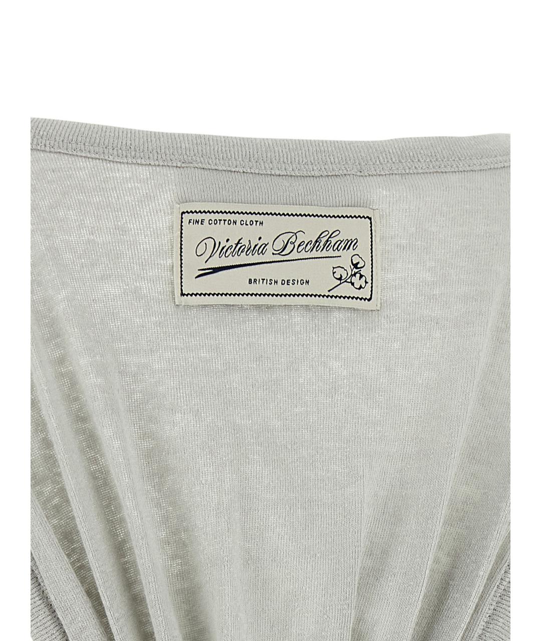 VICTORIA BECKHAM Серая хлопковая майка, фото 4
