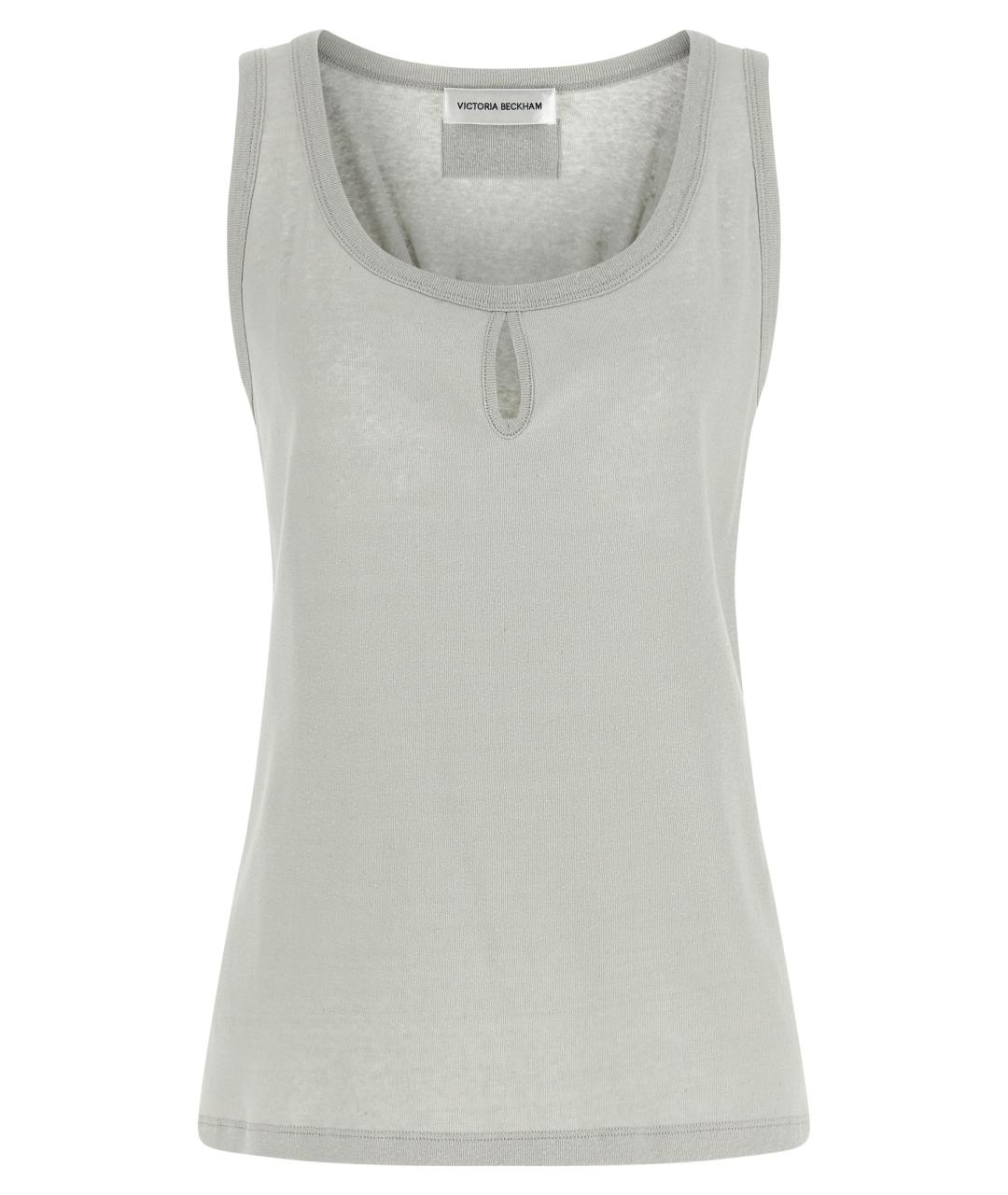 VICTORIA BECKHAM Серая хлопковая майка, фото 1