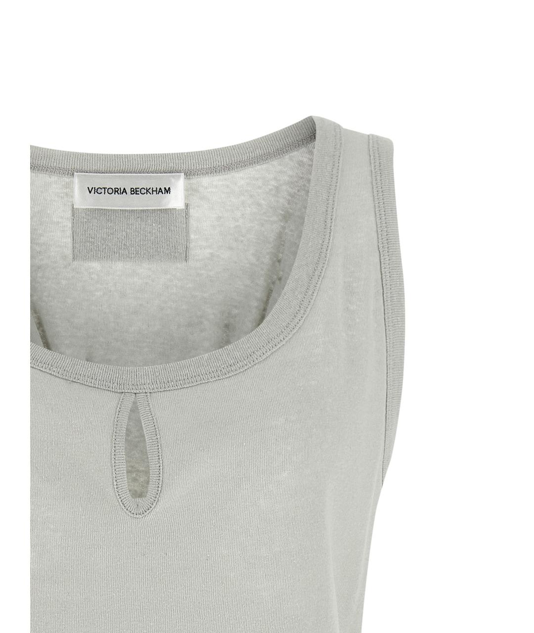 VICTORIA BECKHAM Серая хлопковая майка, фото 3