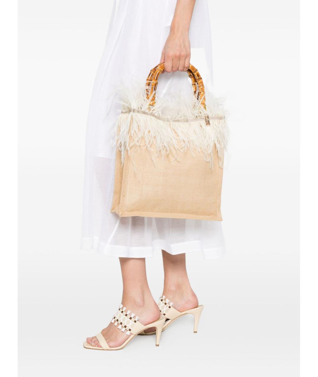 LA MILANESA Бежевая сумка тоут, фото 5