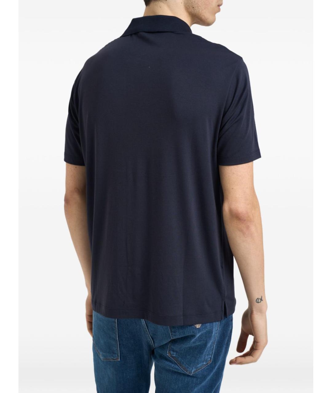 EMPORIO ARMANI Темно-синее поло с коротким рукавом, фото 5
