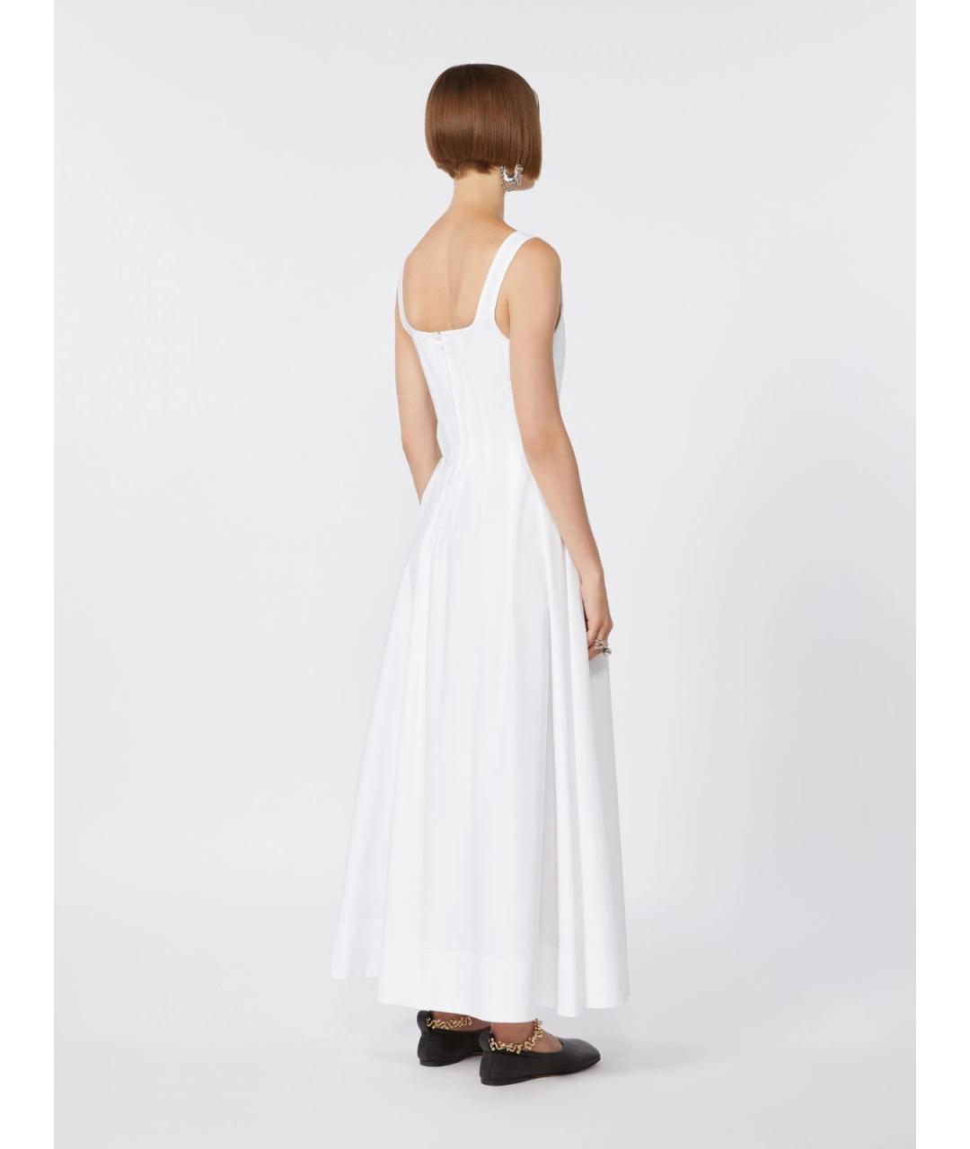SPORTMAX Белое хлопковое повседневное платье, фото 4