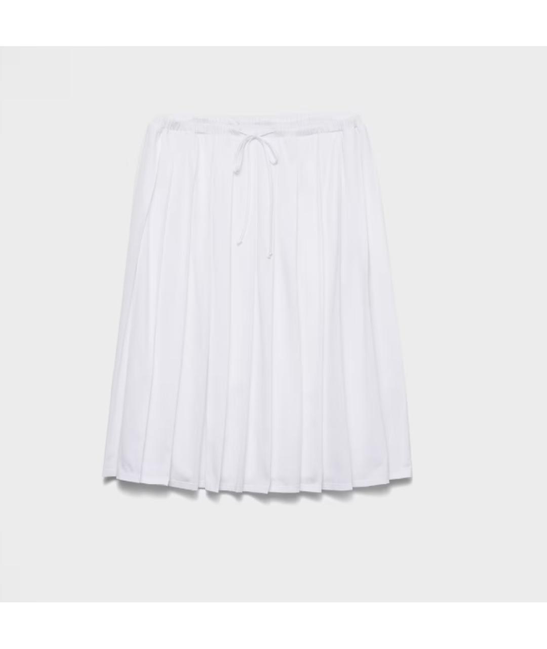 PRADA Белая полиэстеровая юбка миди, фото 4