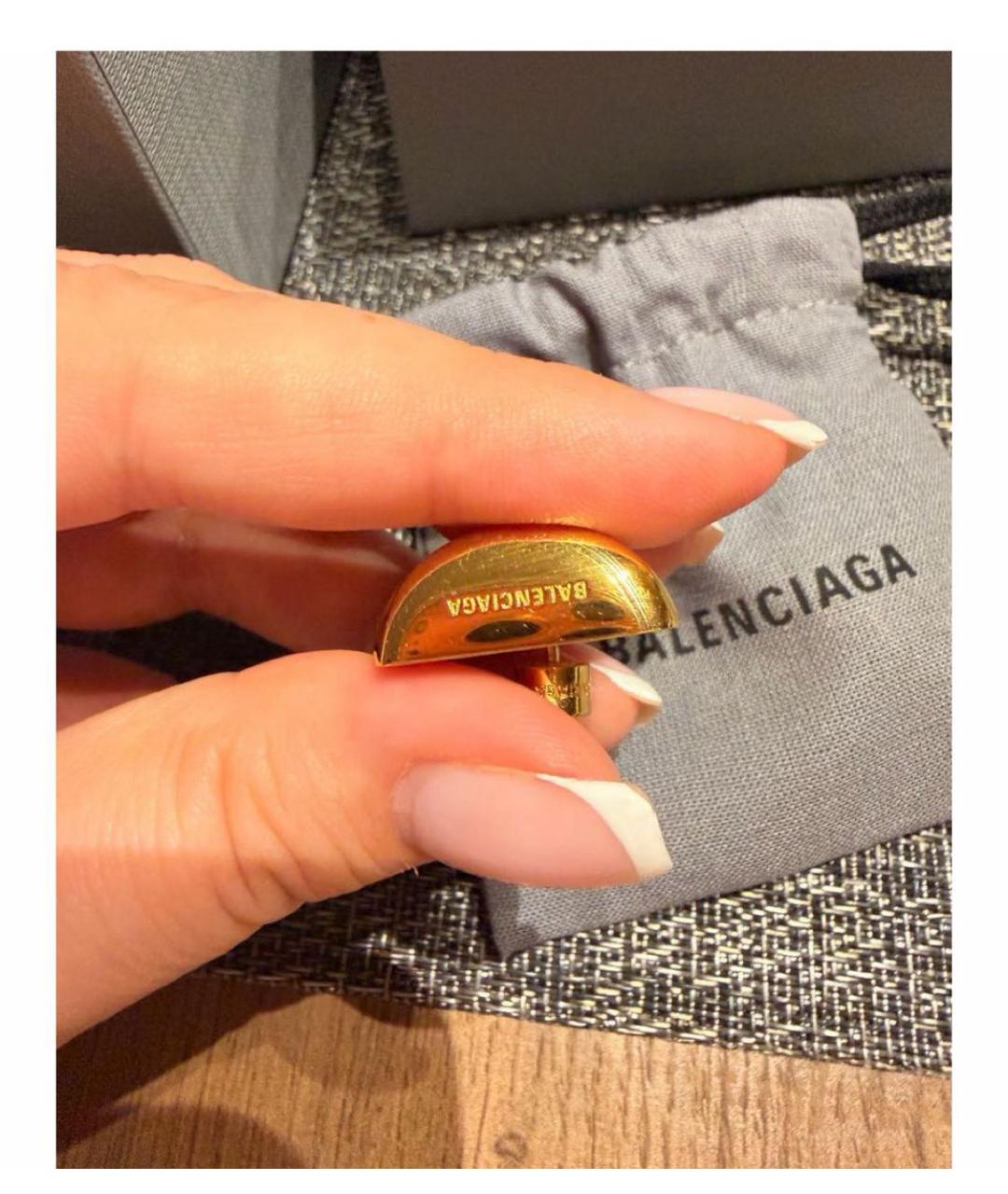 BALENCIAGA Золотые металлические серьги, фото 5