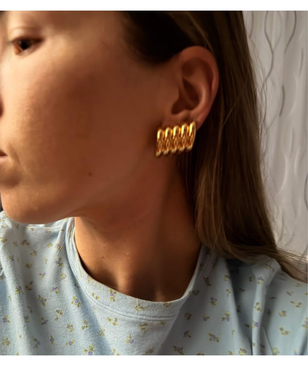 BALENCIAGA Золотые металлические серьги, фото 2