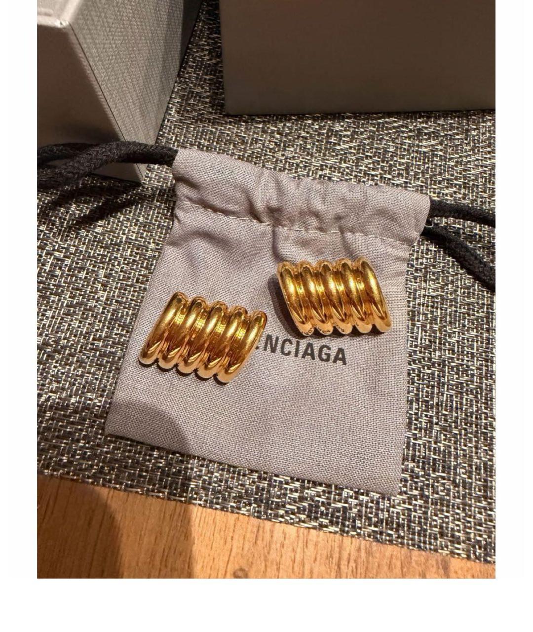 BALENCIAGA Золотые металлические серьги, фото 3