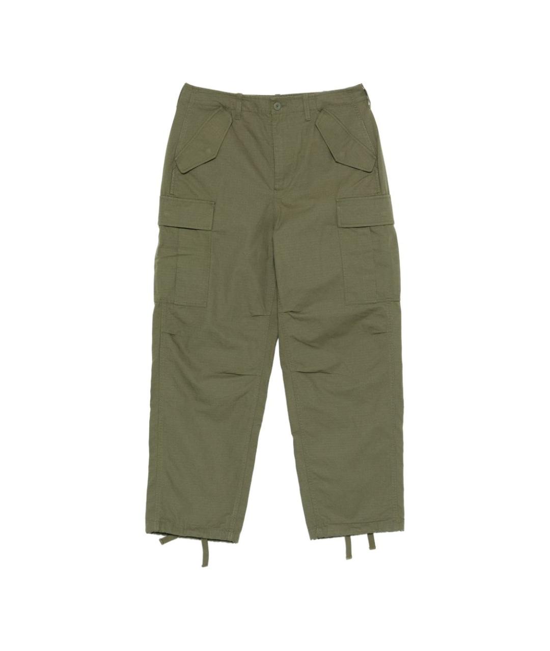 STUSSY Зеленые хлопковые повседневные брюки, фото 1