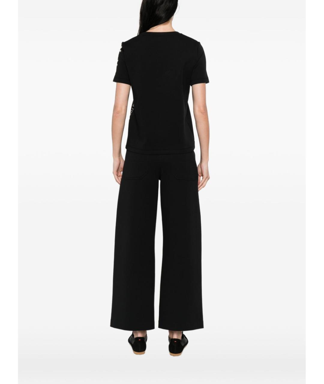 'S MAX MARA Черная хлопковая футболка, фото 5