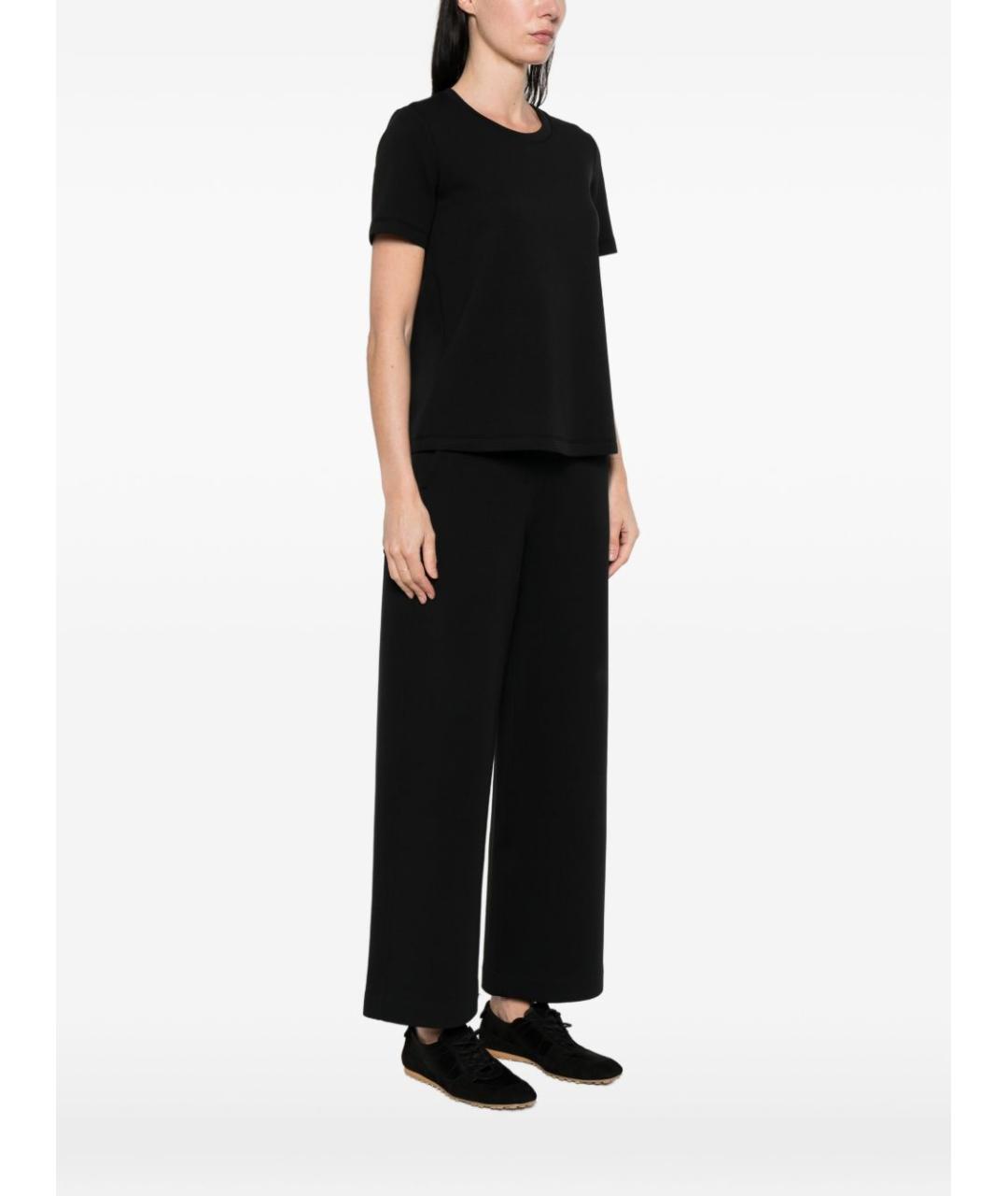 'S MAX MARA Черная хлопковая футболка, фото 2