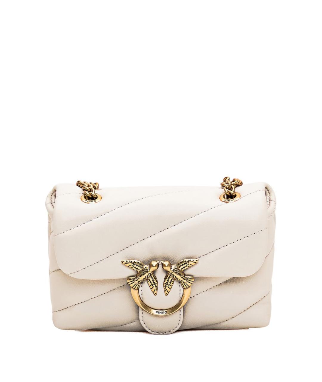PINKO Белая кожаная сумка через плечо, фото 1