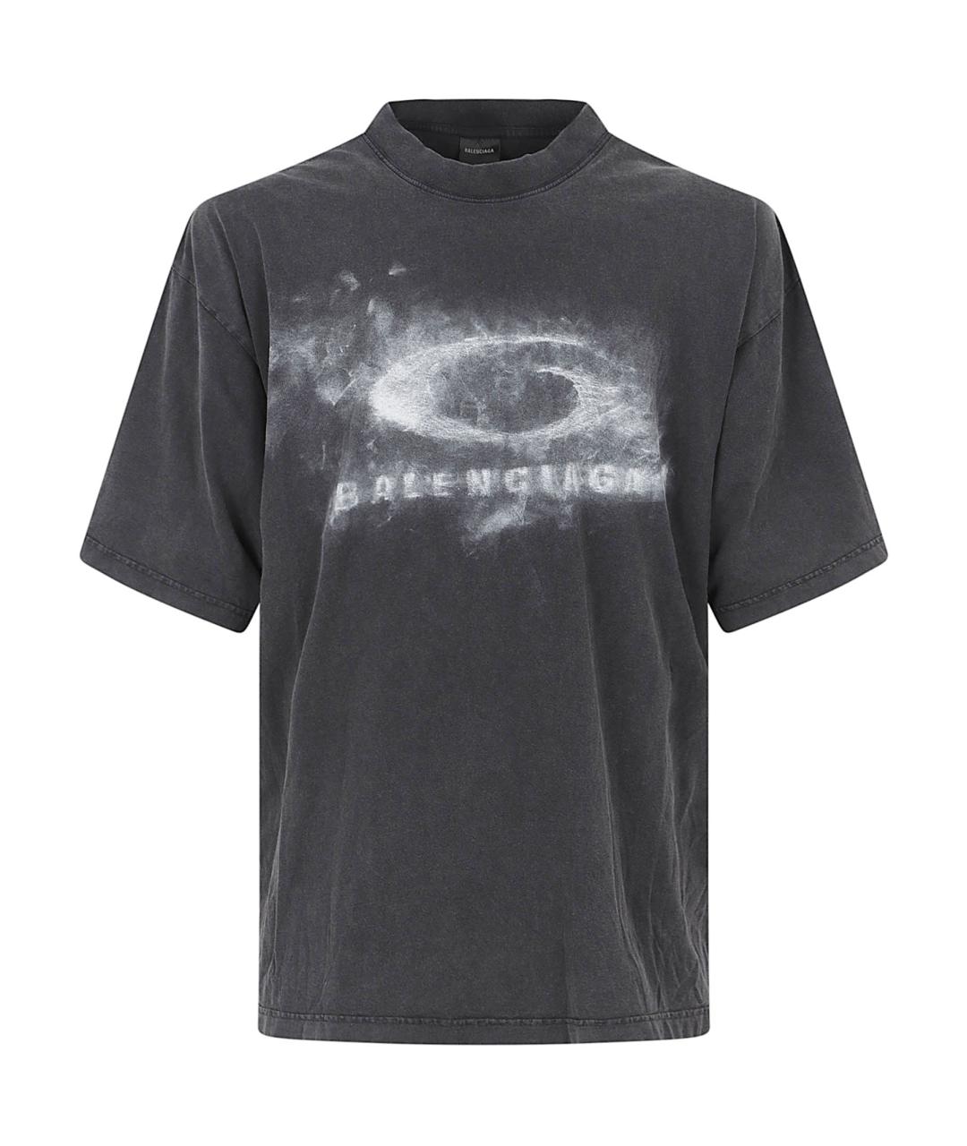 BALENCIAGA Серая хлопковая футболка, фото 1