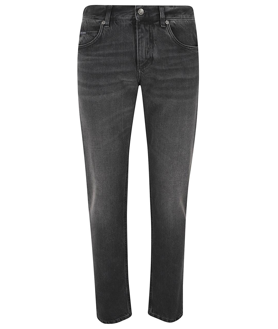 DOLCE&GABBANA Серые хлопковые джинсы скинни, фото 1