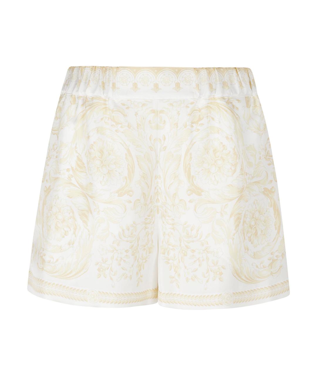 VERSACE Бежевые шелковые шорты, фото 1