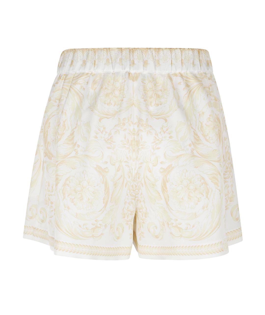 VERSACE Бежевые шелковые шорты, фото 3