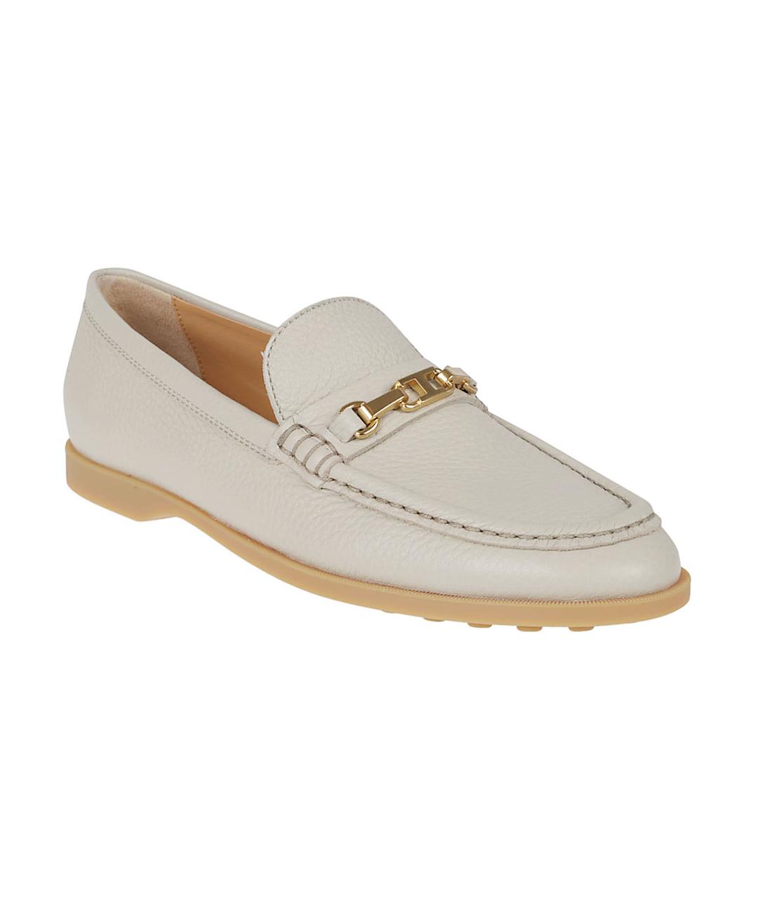TOD'S Бежевые кожаные лоферы, фото 2