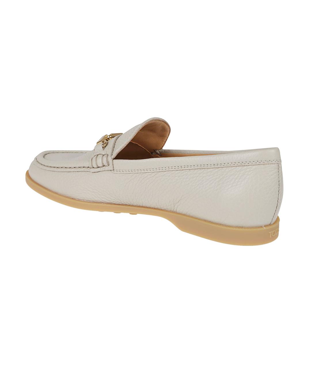 TOD'S Бежевые кожаные лоферы, фото 3