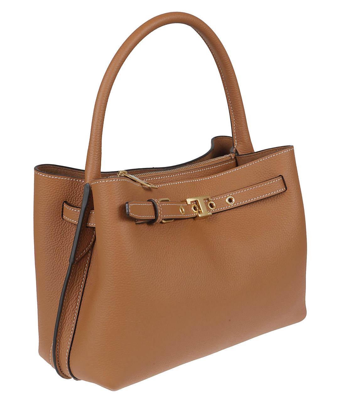 TOD'S Бежевая кожаная сумка тоут, фото 3