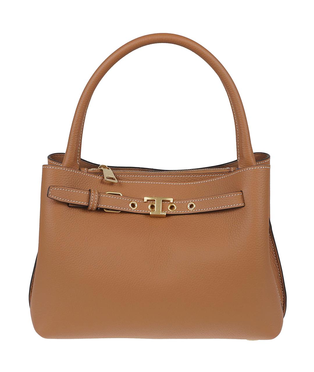 TOD'S Бежевая кожаная сумка тоут, фото 1