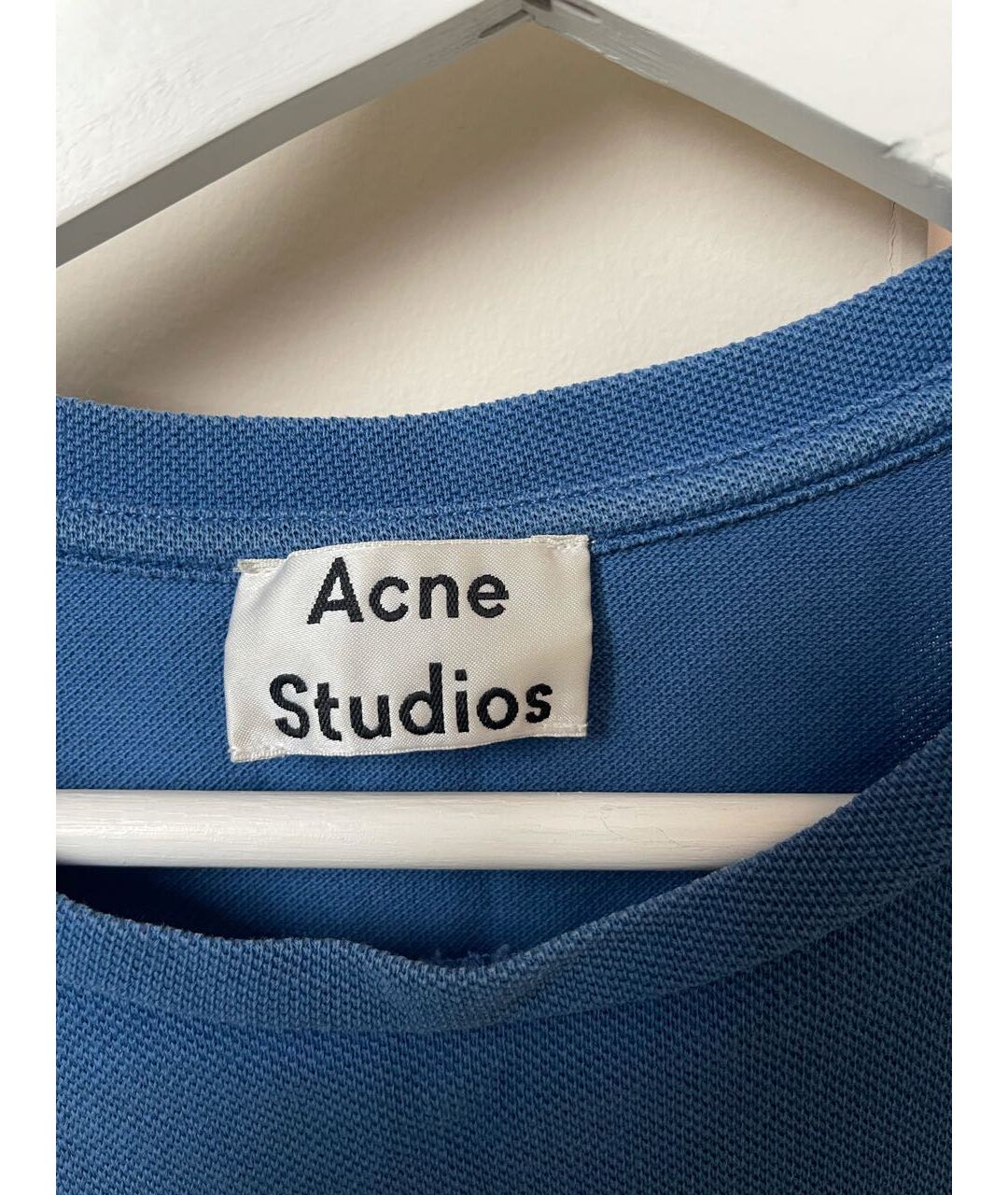 ACNE STUDIOS Синяя хлопковая футболка, фото 2