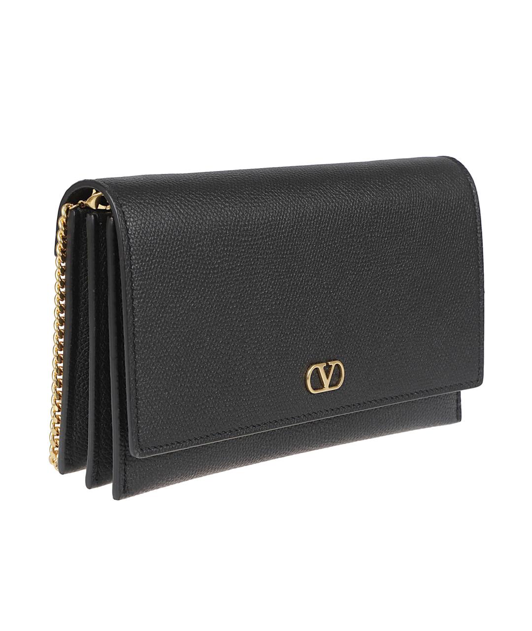 VALENTINO Черная кожаная сумка через плечо, фото 3