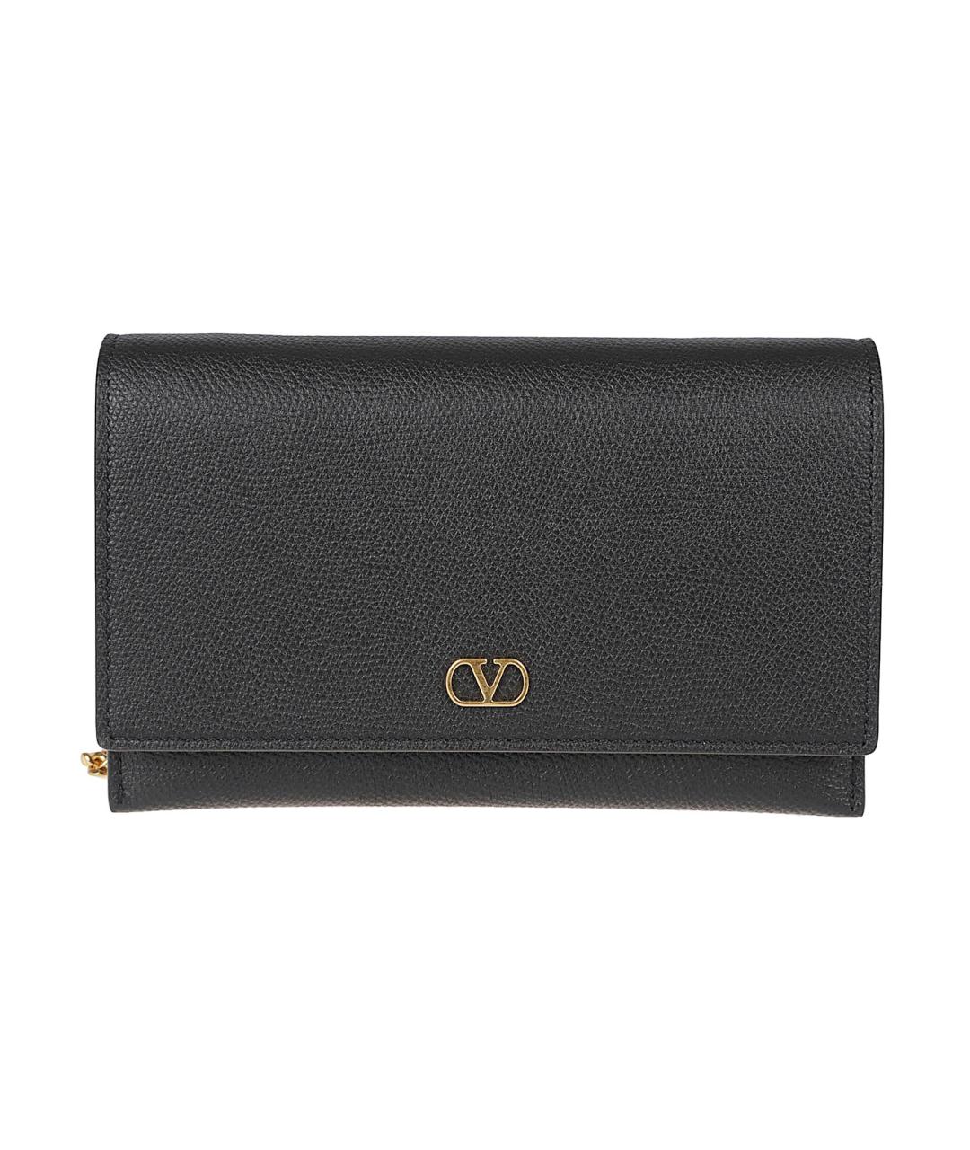 VALENTINO Черная кожаная сумка через плечо, фото 1