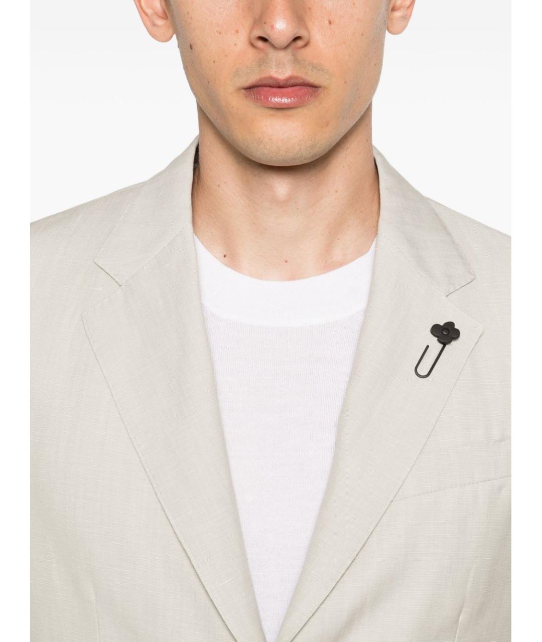 LARDINI Бежевый классический костюм, фото 4