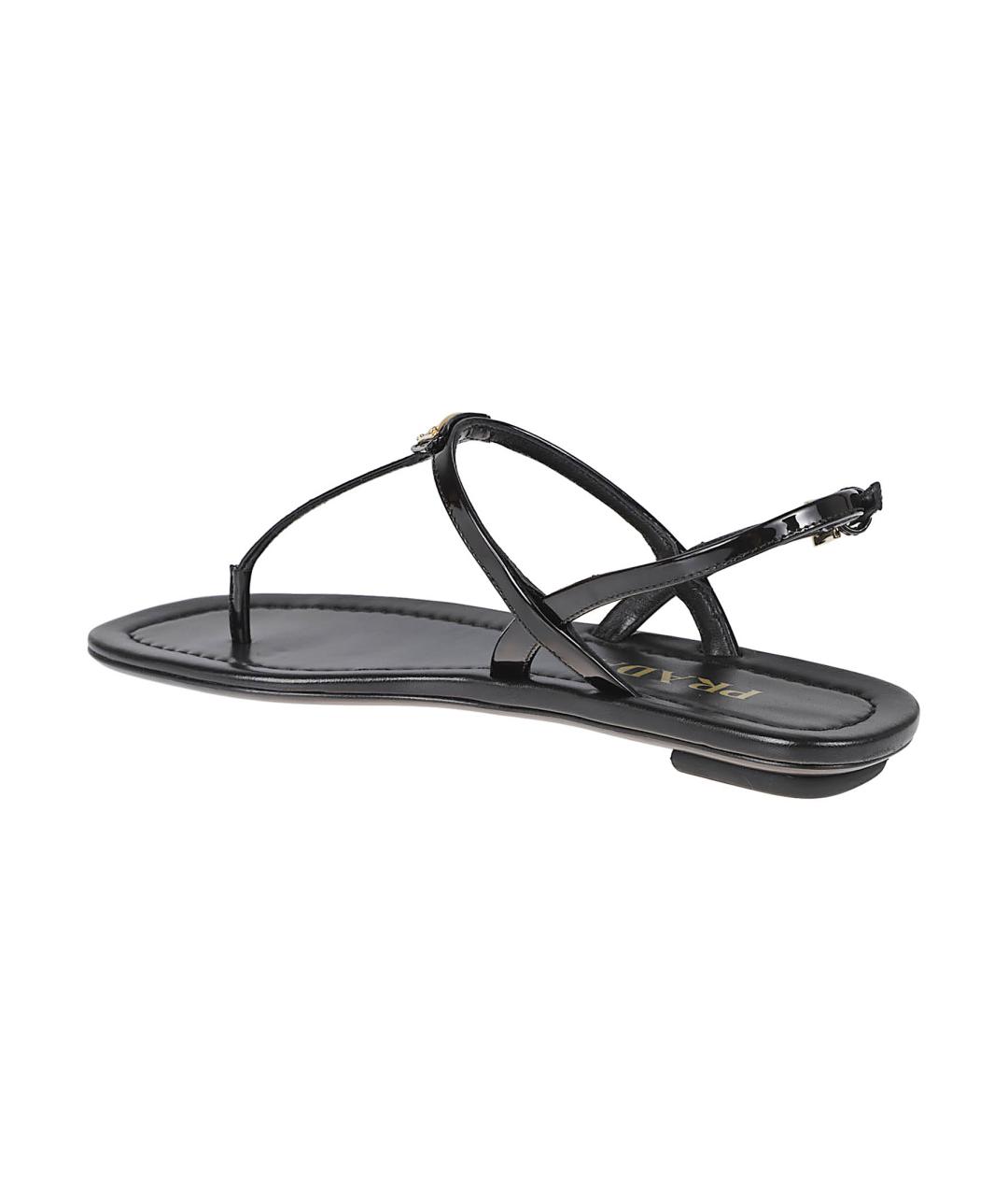 PRADA Черные кожаные босоножки, фото 3