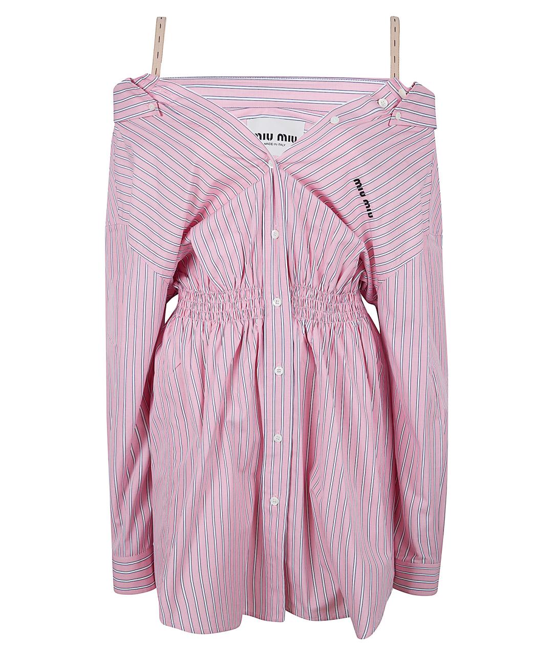 MIU MIU Розовое хлопковое повседневное платье, фото 1