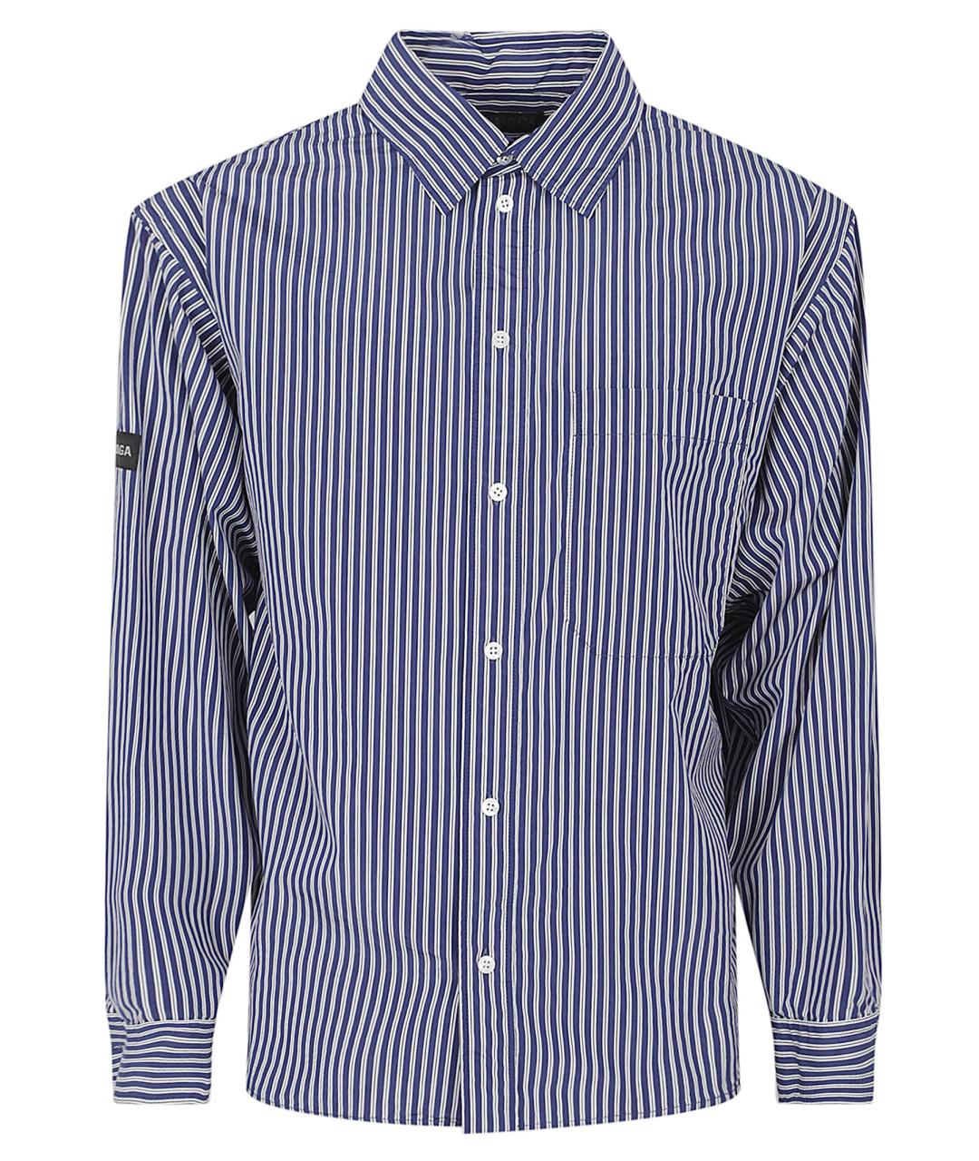 BALENCIAGA Синяя хлопковая кэжуал рубашка, фото 1