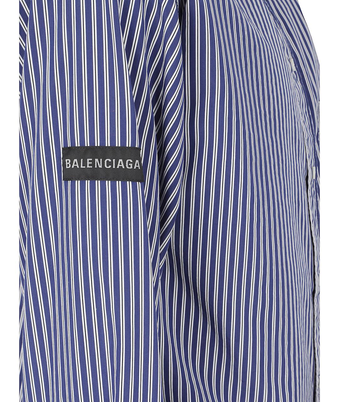 BALENCIAGA Синяя хлопковая кэжуал рубашка, фото 2