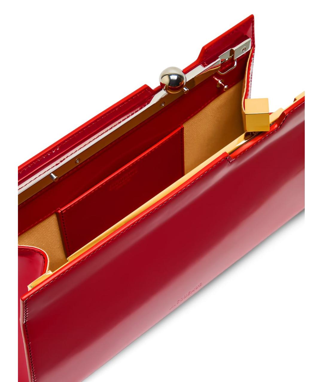 JACQUEMUS Красная кожаная сумка через плечо, фото 4