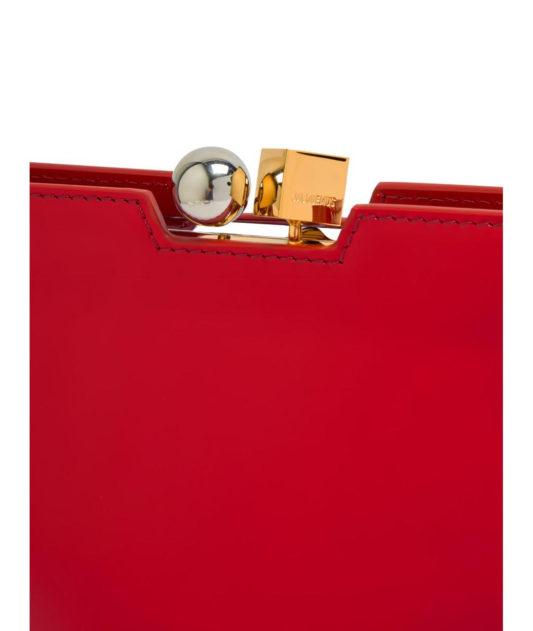 JACQUEMUS Красная кожаная сумка через плечо, фото 2