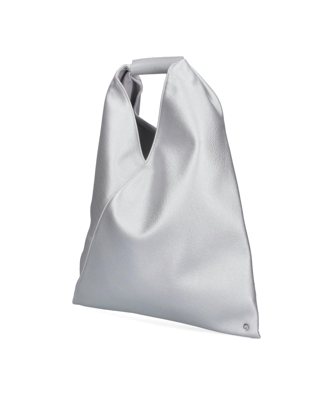 MM6 MAISON MARGIELA Серебряная сумка с короткими ручками из искусственной кожи, фото 2