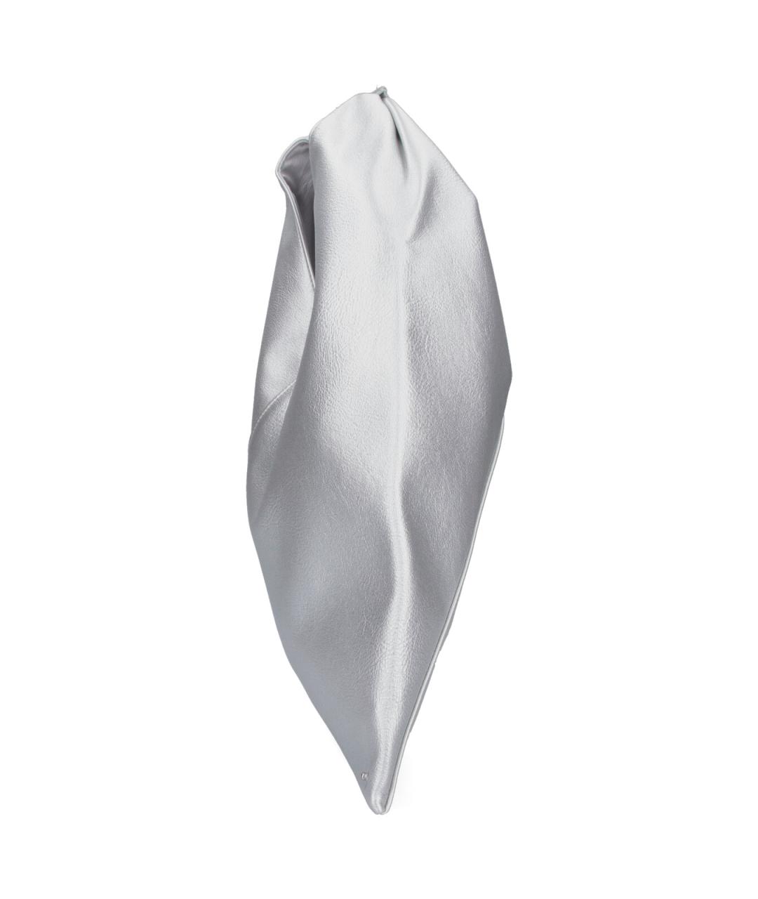 MM6 MAISON MARGIELA Серебряная сумка с короткими ручками из искусственной кожи, фото 5