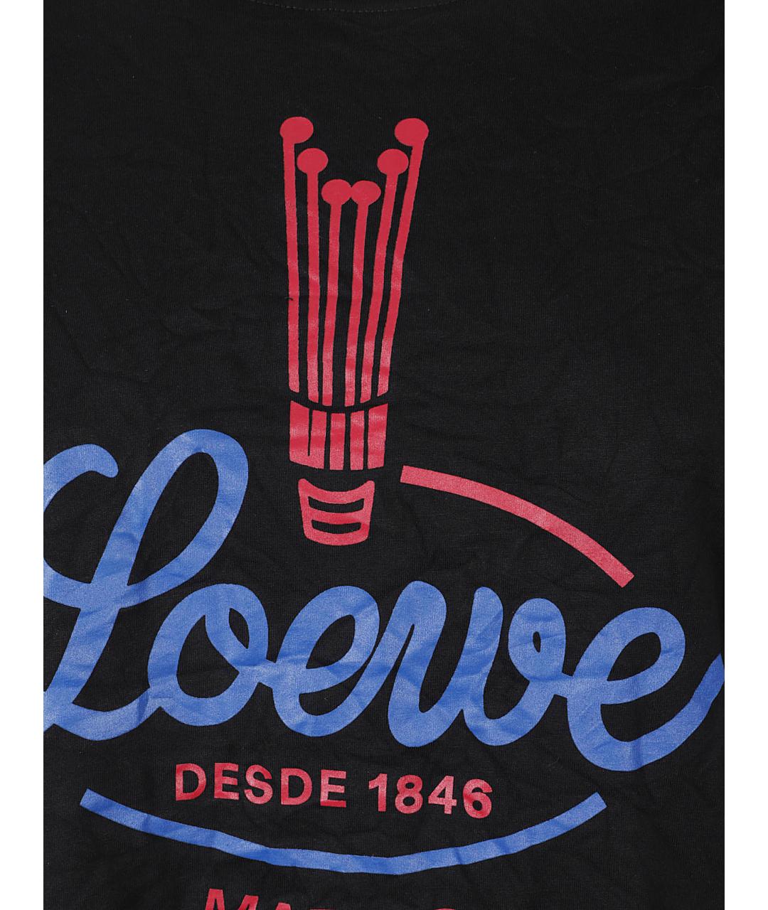 LOEWE Черная хлопковая футболка, фото 2