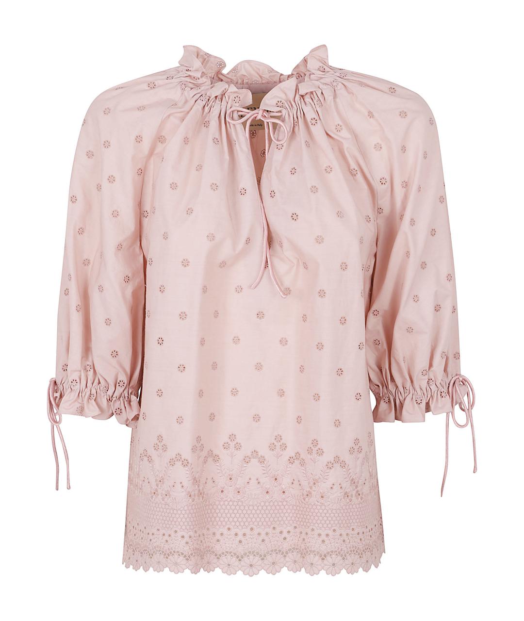 VALENTINO Розовая хлопковая блузы, фото 1