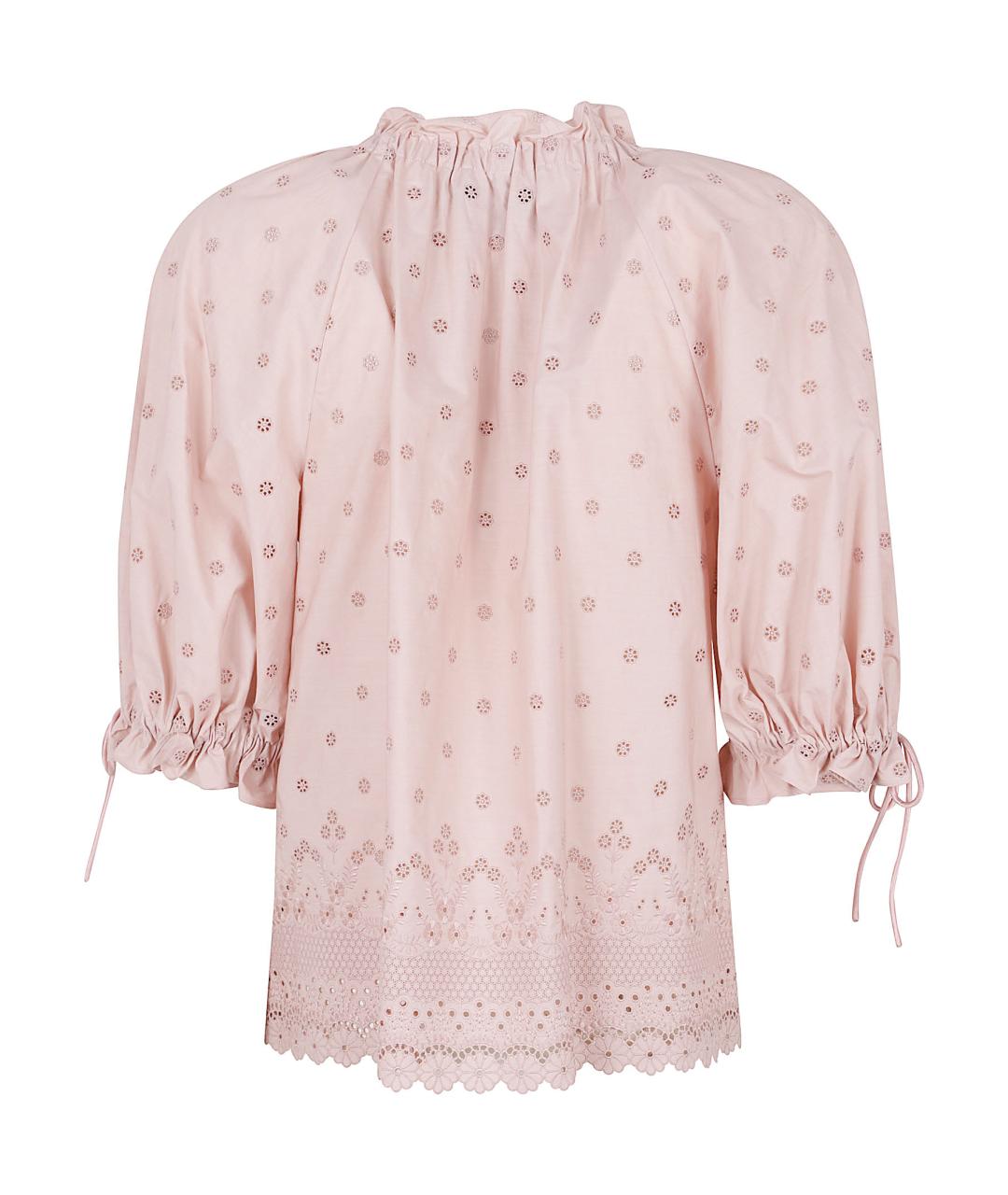 VALENTINO Розовая хлопковая блузы, фото 3