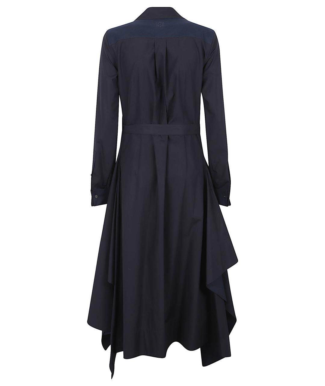 LOEWE Темно-синее хлопковое повседневное платье, фото 3