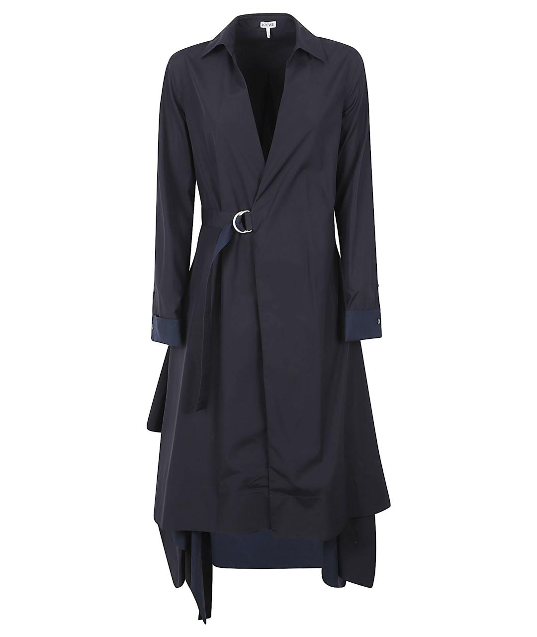 LOEWE Темно-синее хлопковое повседневное платье, фото 1