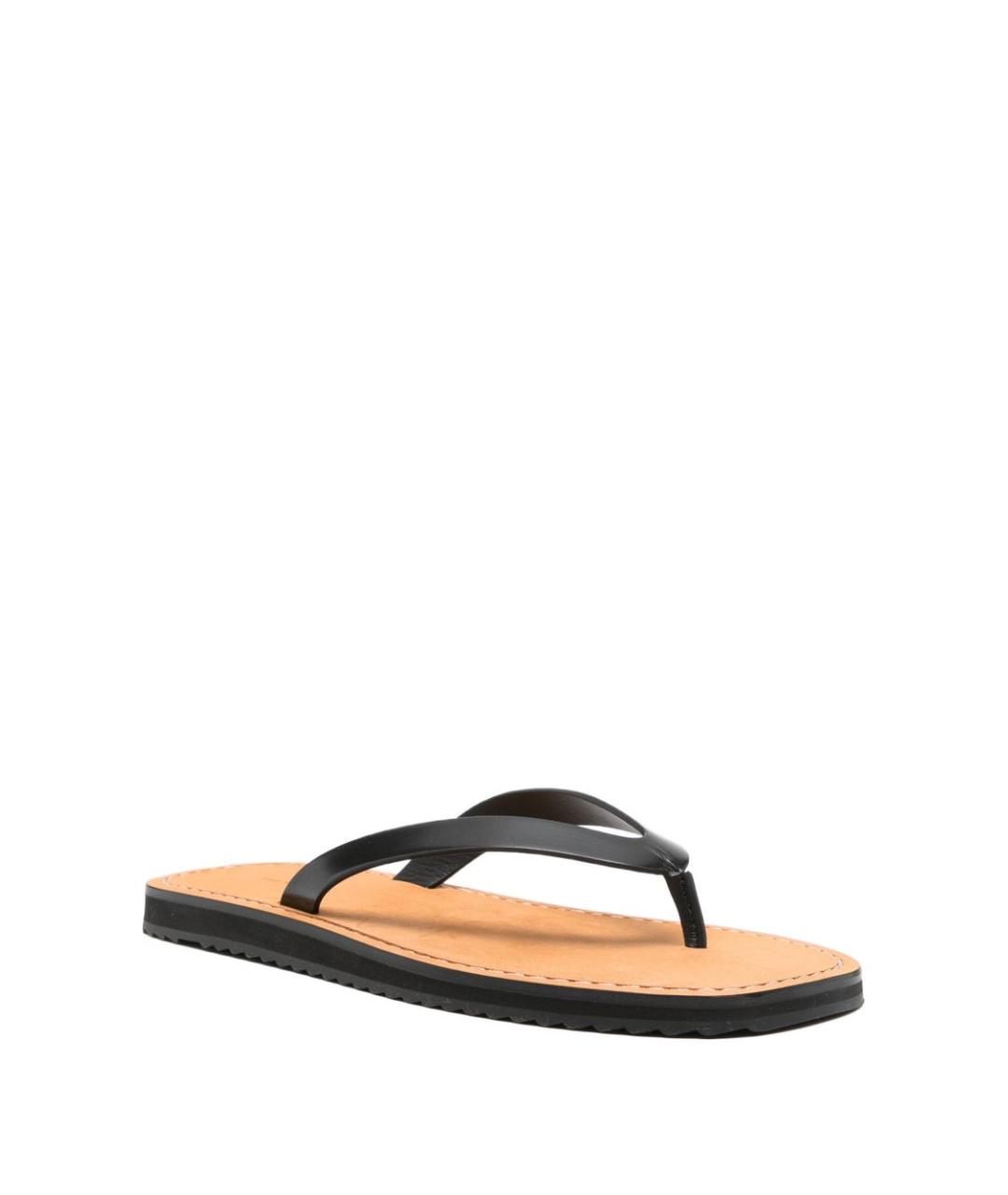 THE ROW Черные кожаные шлепанцы, фото 4