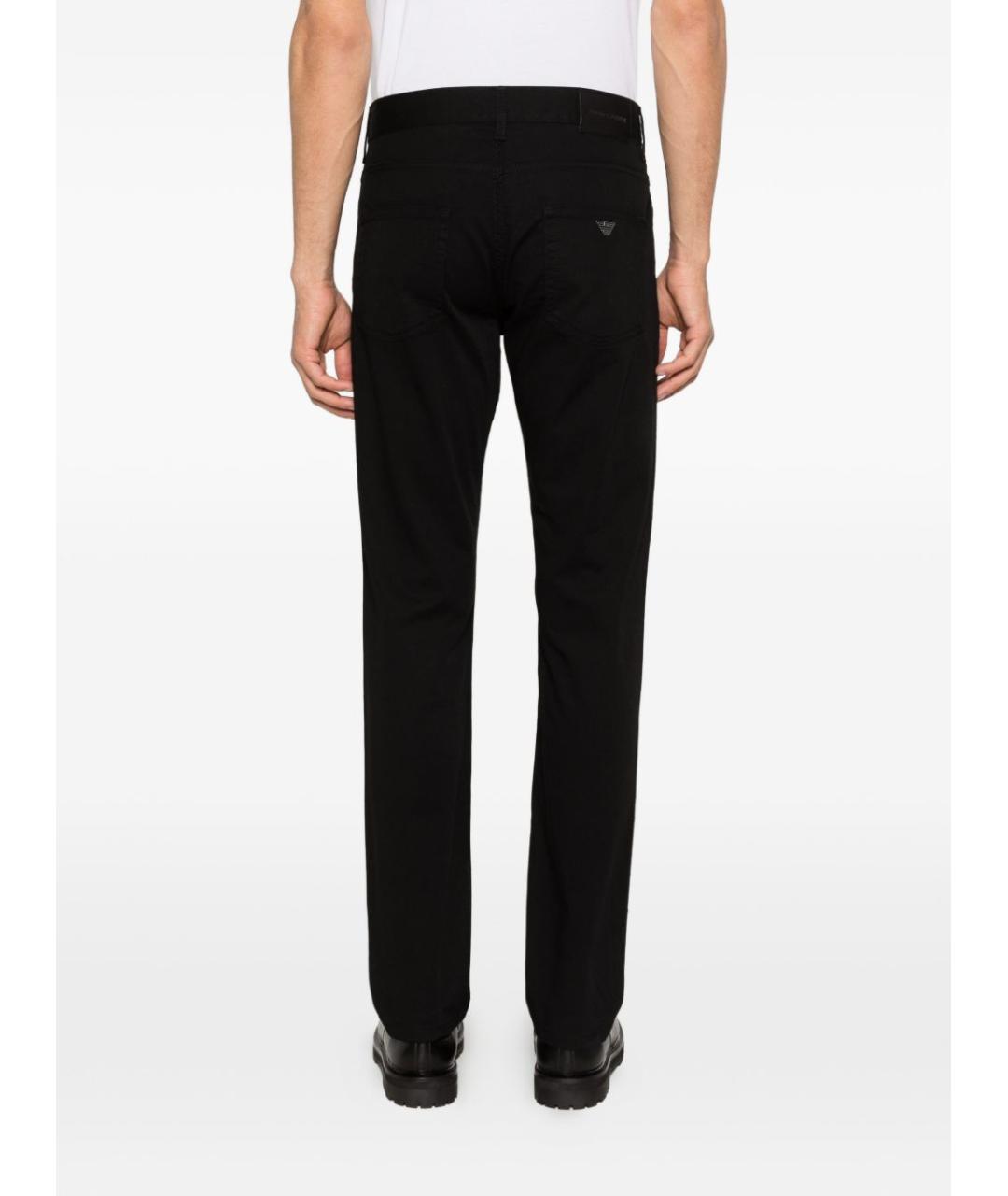 EMPORIO ARMANI Черные хлопковые прямые джинсы, фото 3