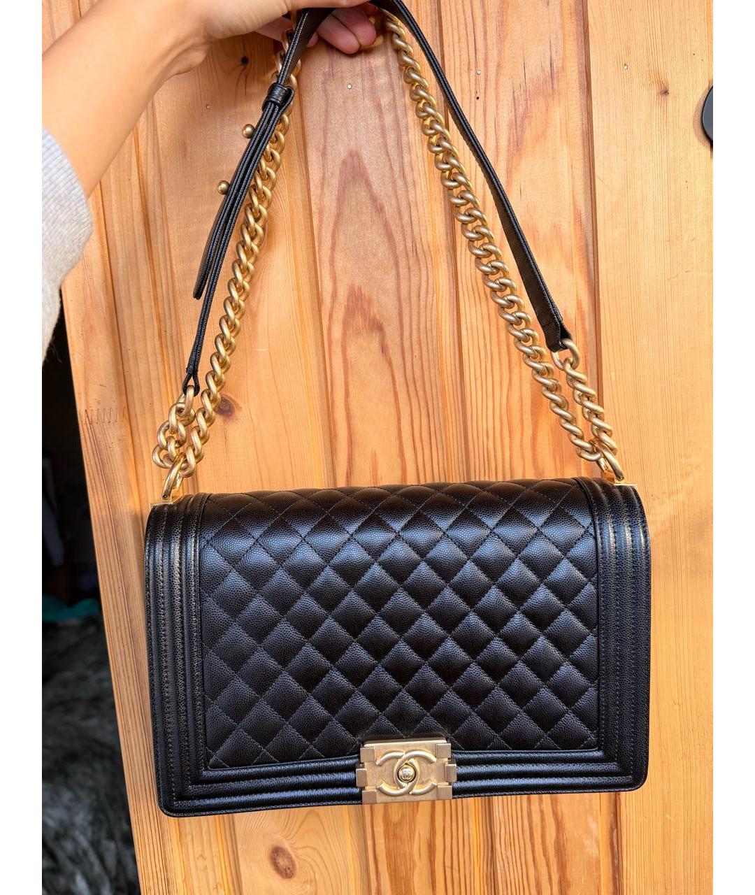 CHANEL Черная кожаная сумка через плечо, фото 8