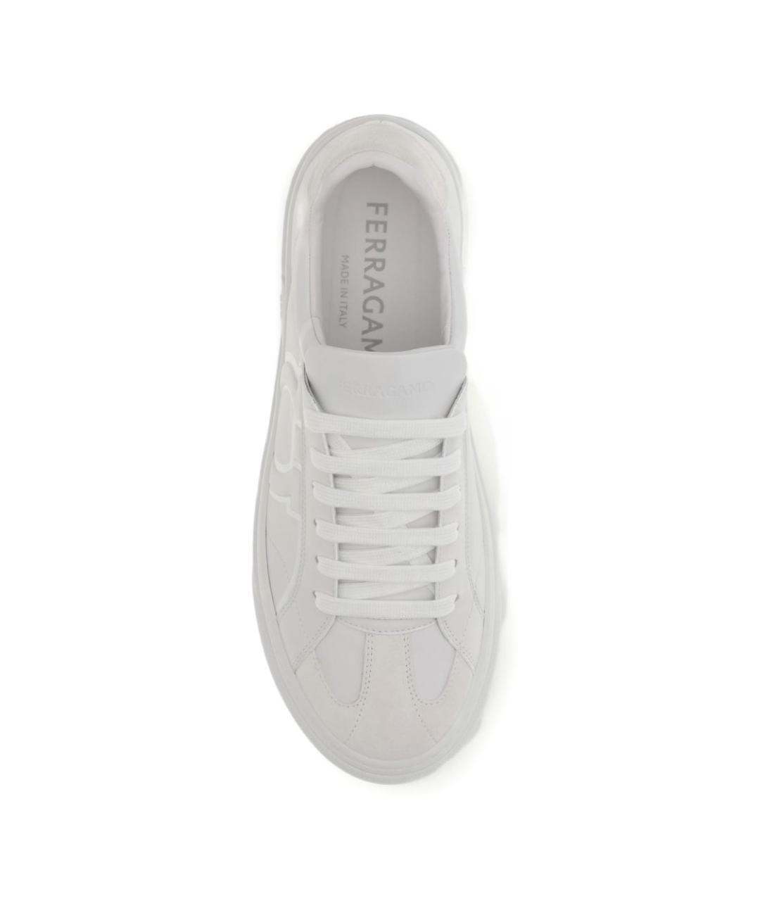 FERRAGAMO Белые кожаные низкие кроссовки / кеды, фото 3